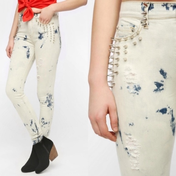 Urban Outfitters Denim - SALE  BDG Spike Twig Jeans Bleached Skinny Studded